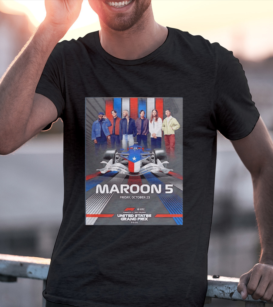 Maroon 5 Live Formula 1 MSC Cruises United States Grand Prix 2026 Friday October 23 T-Shirt