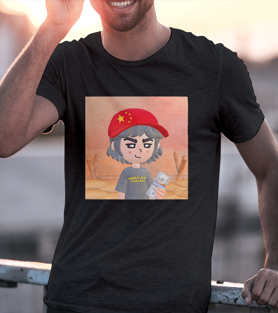 World's Best Trencher China Play Together Red Star Cap Cartoon T-Shirt