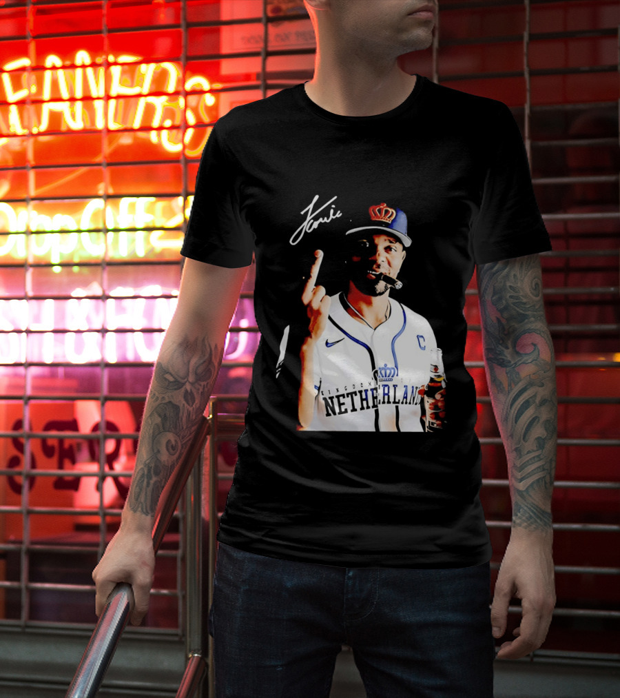 Xander Bogaerts Netherlands Baseball Smoking Gesture Middle Finger T-Shirt