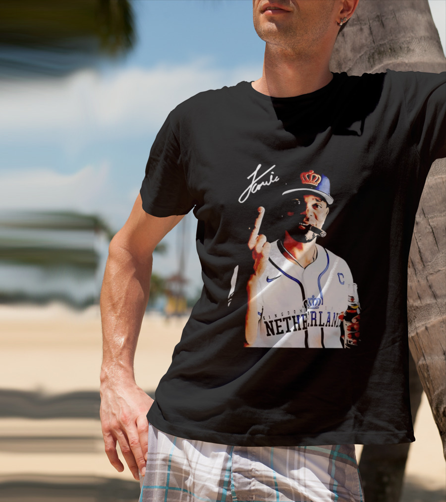 Xander Bogaerts Netherlands Baseball Smoking Gesture Middle Finger T-Shirt