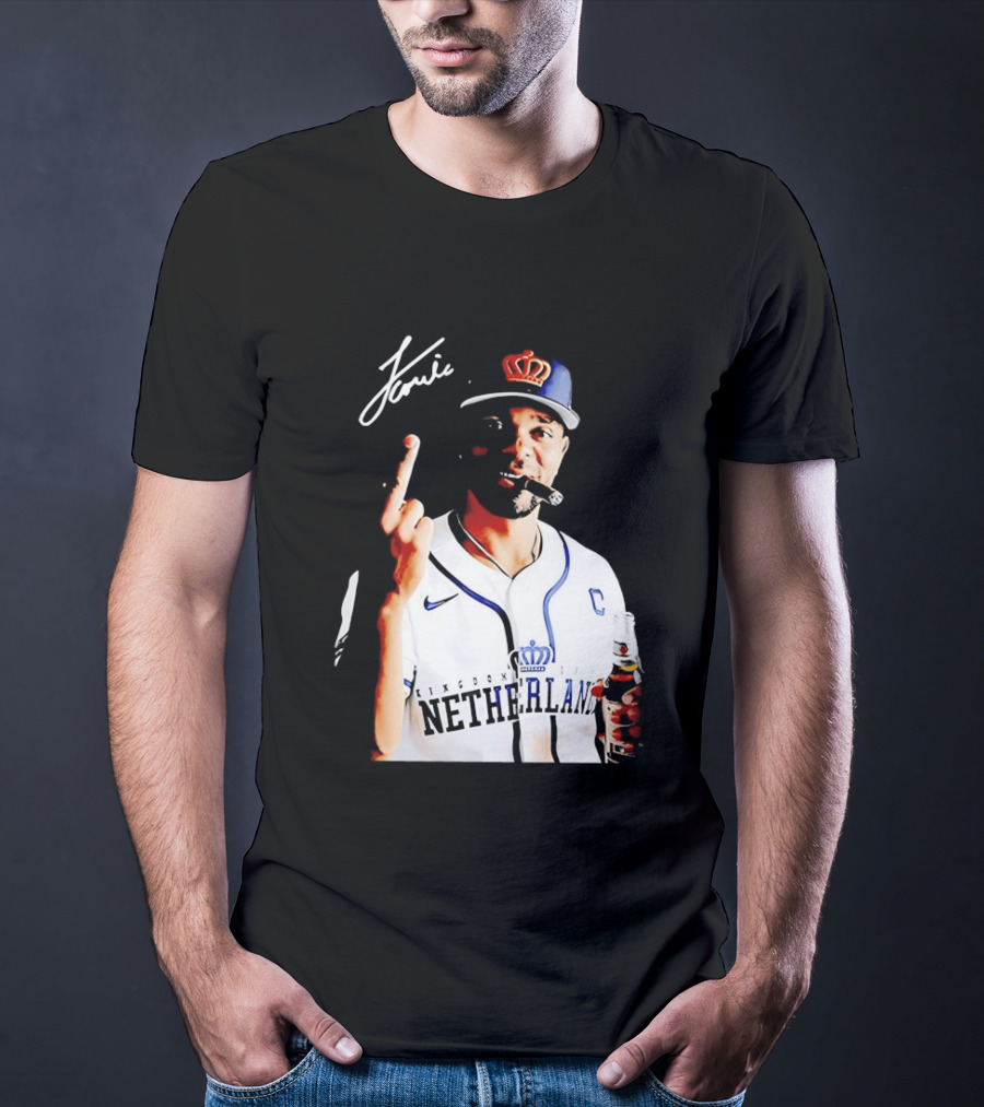 Xander Bogaerts Netherlands Baseball Smoking Gesture Middle Finger T-Shirt