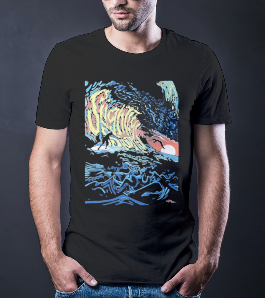 Slightly Stoopid Alders Surf Wave Sunset Sailboat Ocean Surfing T-Shirt