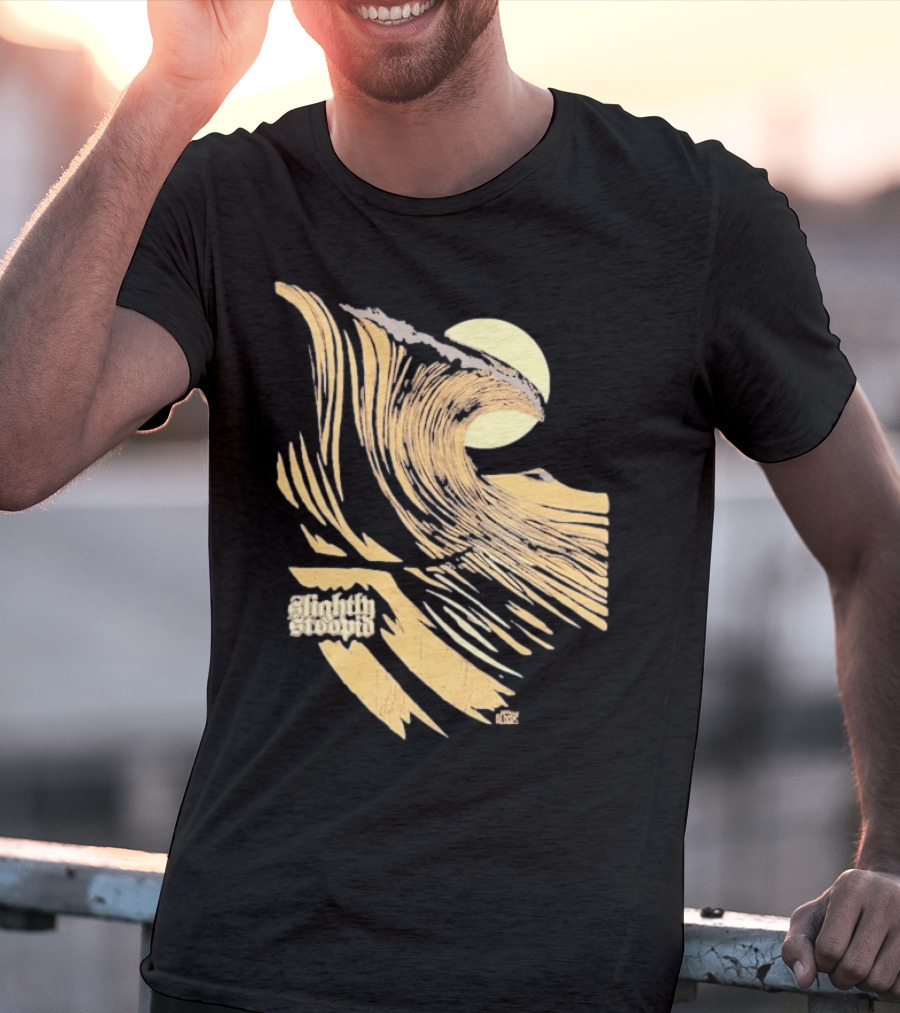 Slightly Stoopid Coffee Surf Co Alders Wave Art Vintage Sun T-Shirt