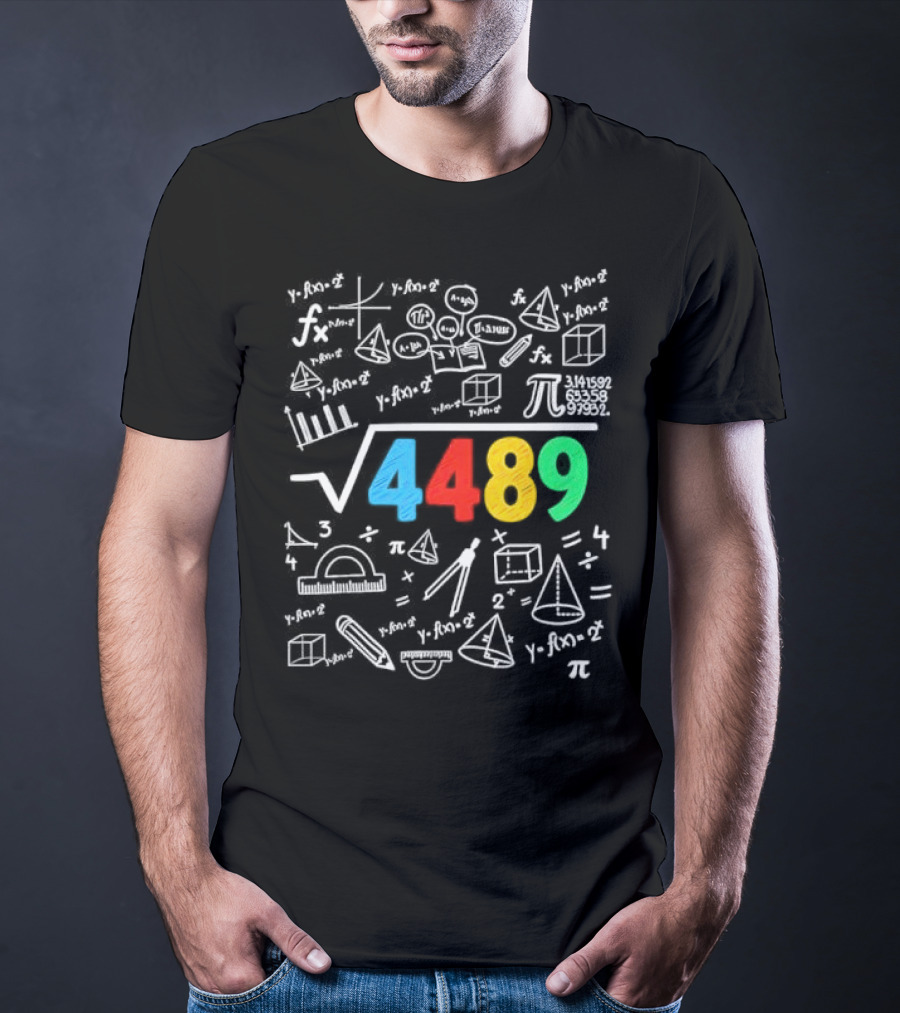 Square Root 4489 Chalkboard Math 67 Math Teacher Slang T-Shirt