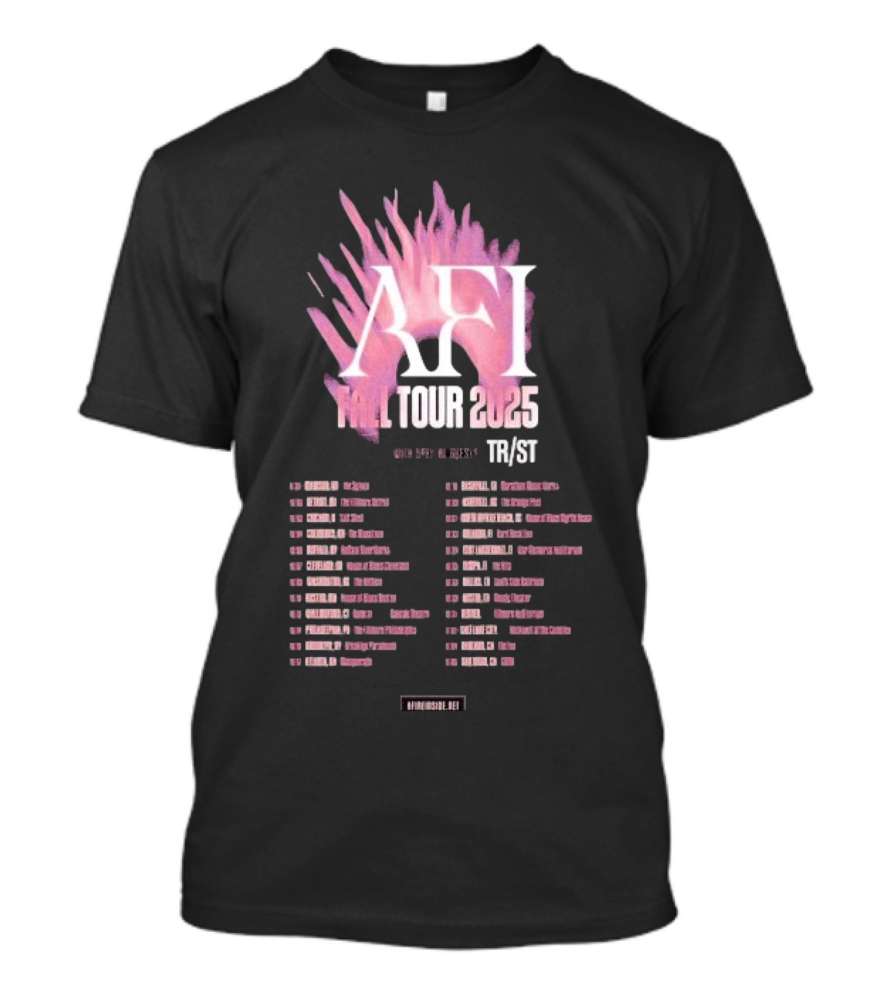 AFI Fall Tour 2025 Concert Schedule With TR/ST Dates And Locations T-Shirt