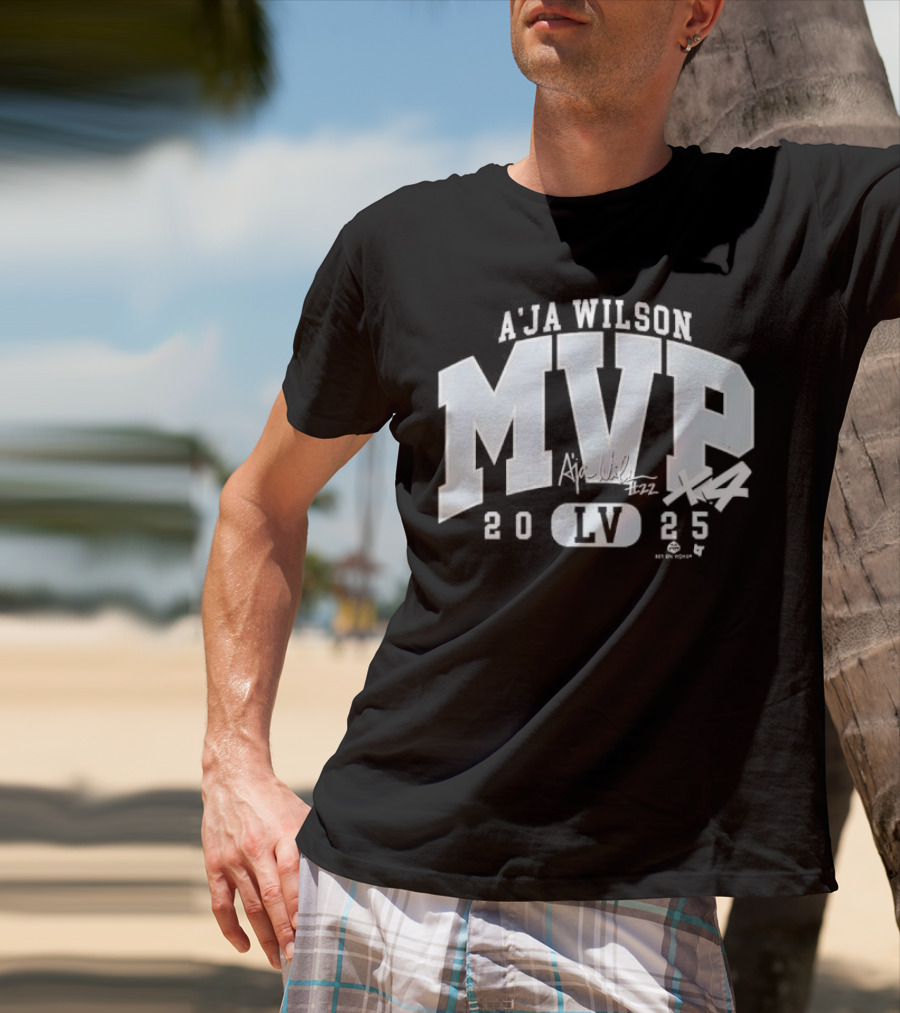 A'ja Wilson MVP 2025 LV Basketball Signature T-Shirt