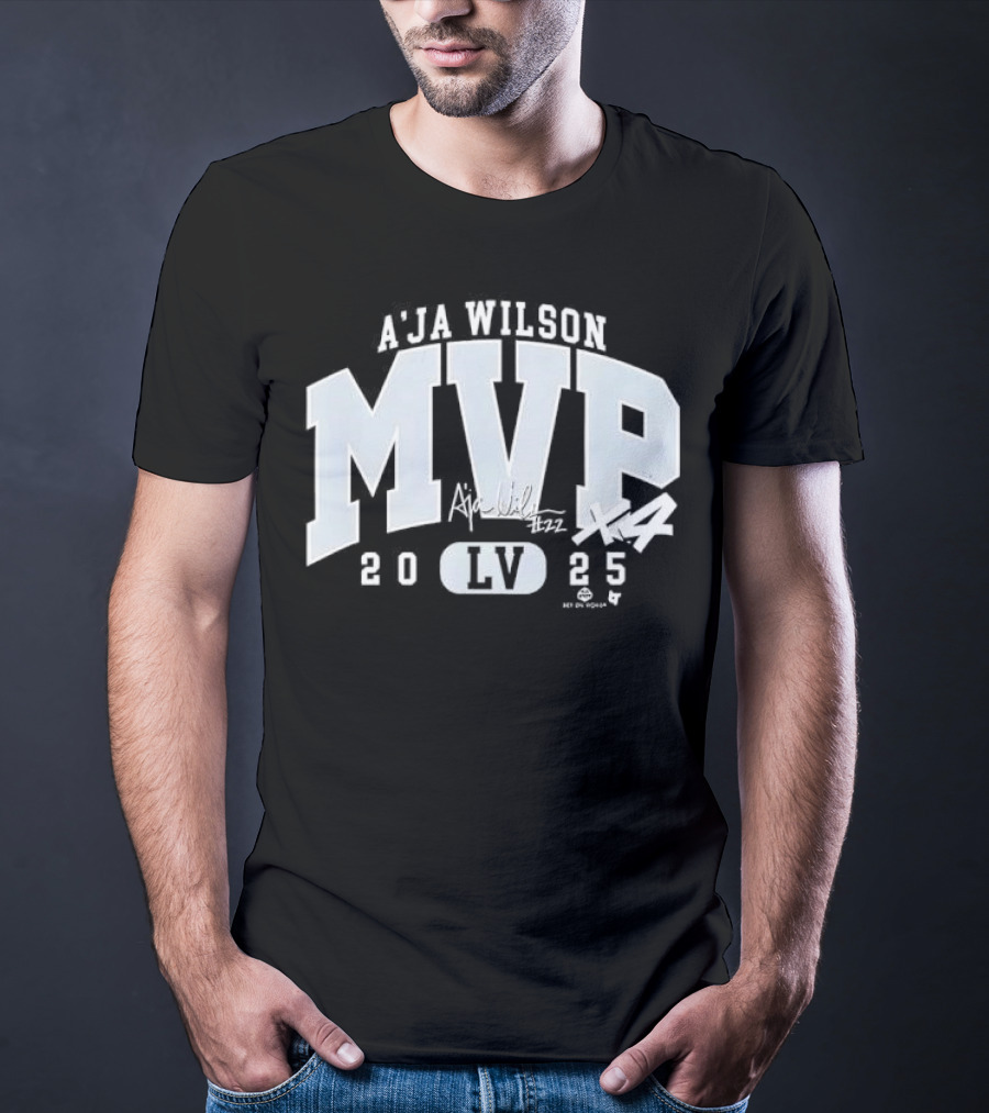 A'ja Wilson MVP 2025 LV Basketball Signature T-Shirt