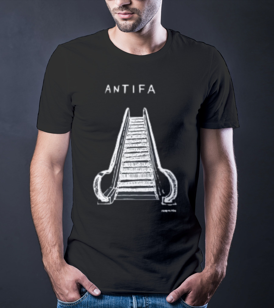 ANTIFA Escalator Stairs With Symbolic Message T-Shirt