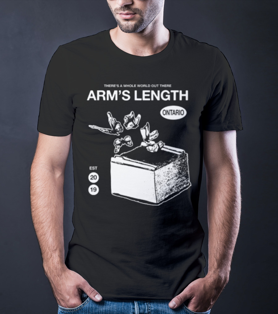 Arm's Length There's A Whole World Out There Butterfly Cube Art Set 1 T-Shirt