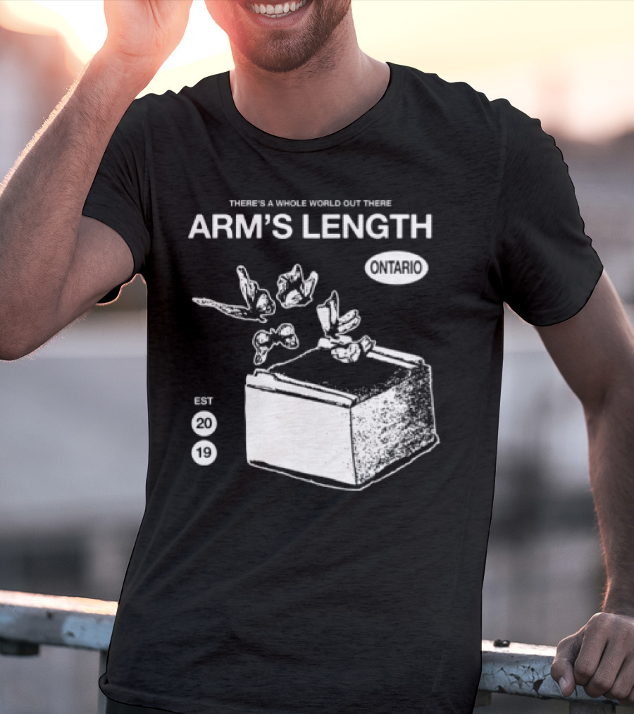 Arm's Length There's A Whole World Out There Butterfly Cube Art Set 1 T-Shirt