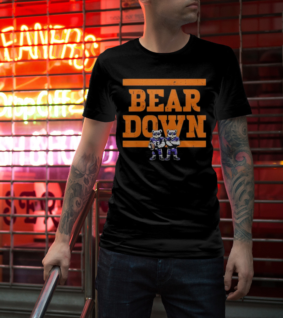 Bear Down Bears Football Blue And Orange Team Spirit T-Shirt