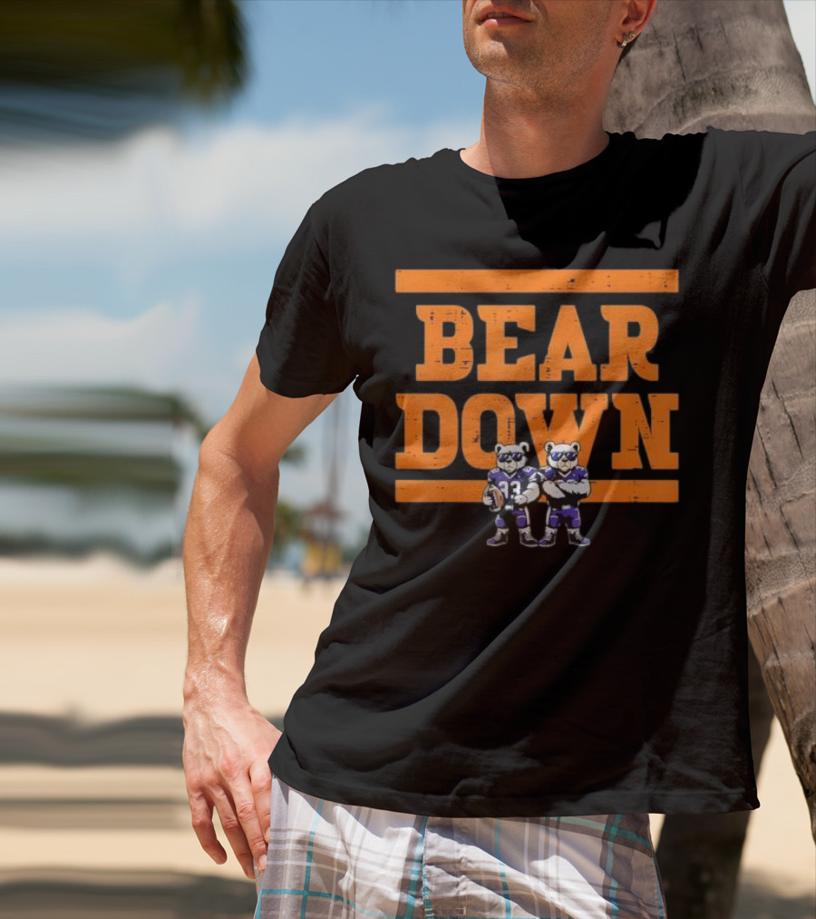 Bear Down Bears Football Blue And Orange Team Spirit T-Shirt
