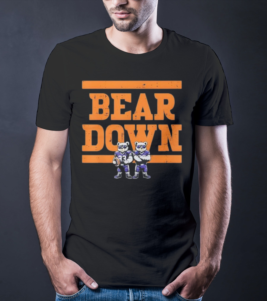 Bear Down Bears Football Blue And Orange Team Spirit T-Shirt