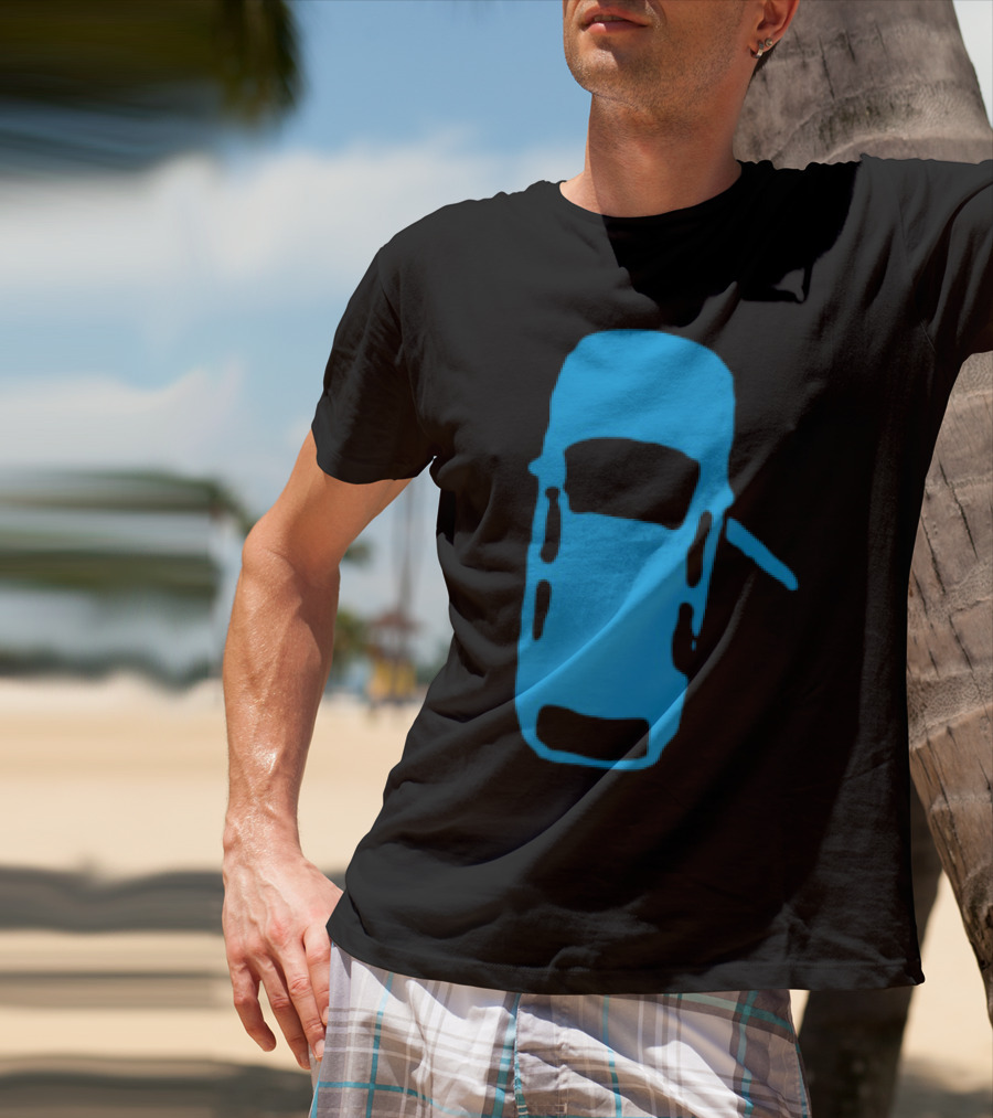 Door Ajar Blue Car Overhead Angle Vintage Style T-Shirt