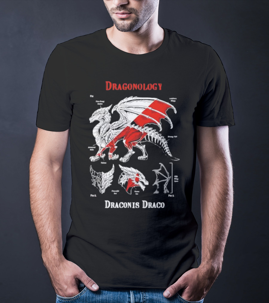 Dragonology Draconis Draco Anatomy Diagram Dragon Study T-Shirt