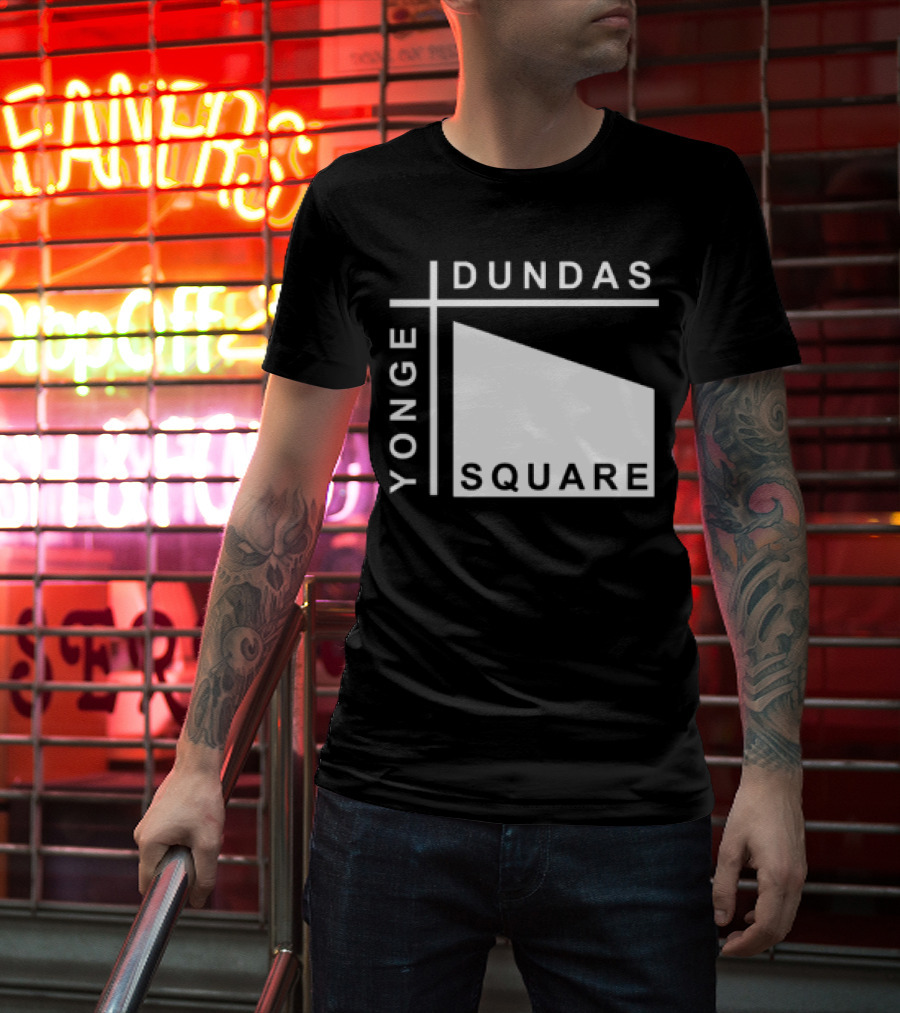 Yonge Dundas Square Toronto Landmark Icon Text T-Shirt