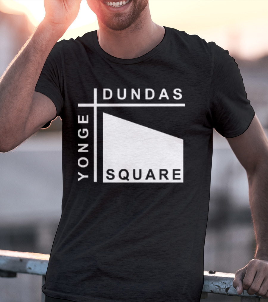 Yonge Dundas Square Toronto Landmark Icon Text T-Shirt