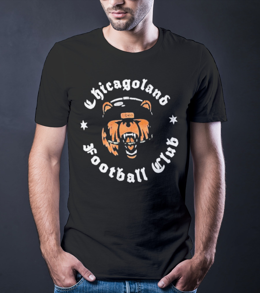 Chicagoland Football Club Bear Face Logo Vintage Style T-Shirt