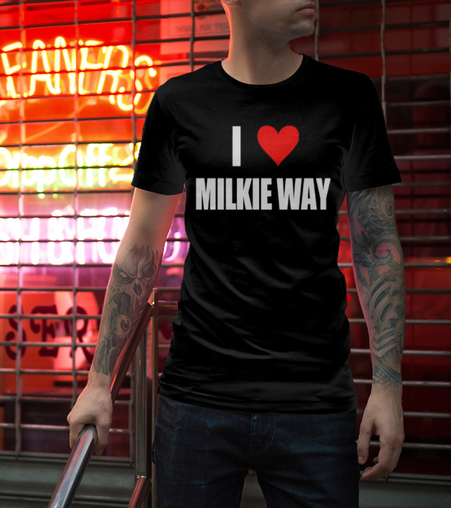 I Love Milkie Way Cute Cow Theme T-Shirt