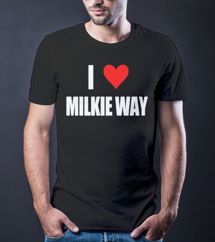 I Love Milkie Way Cute Cow Theme T-Shirt