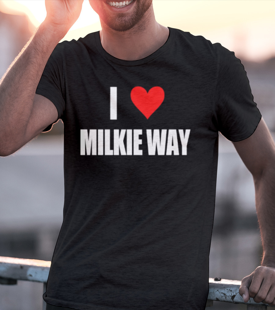 I Love Milkie Way Cute Cow Theme T-Shirt