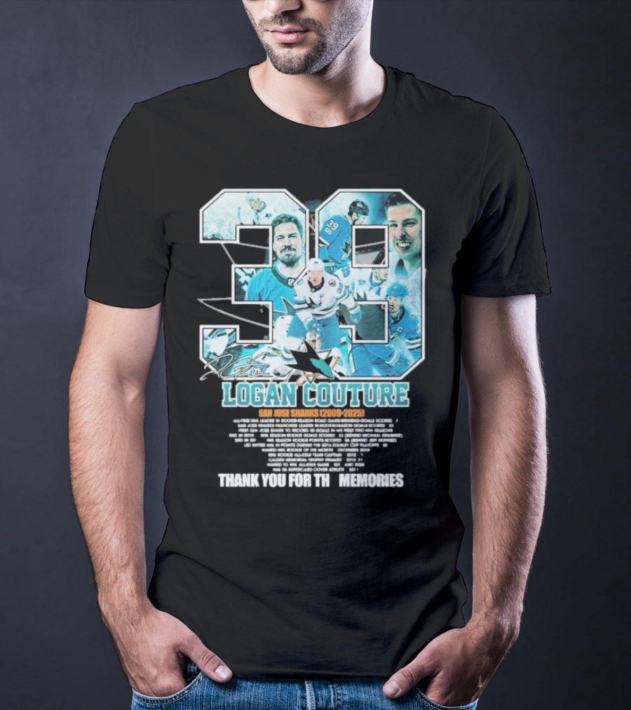 Logan Couture San Jose Sharks 2009 2025 Hockey Memories Thank You T-Shirt