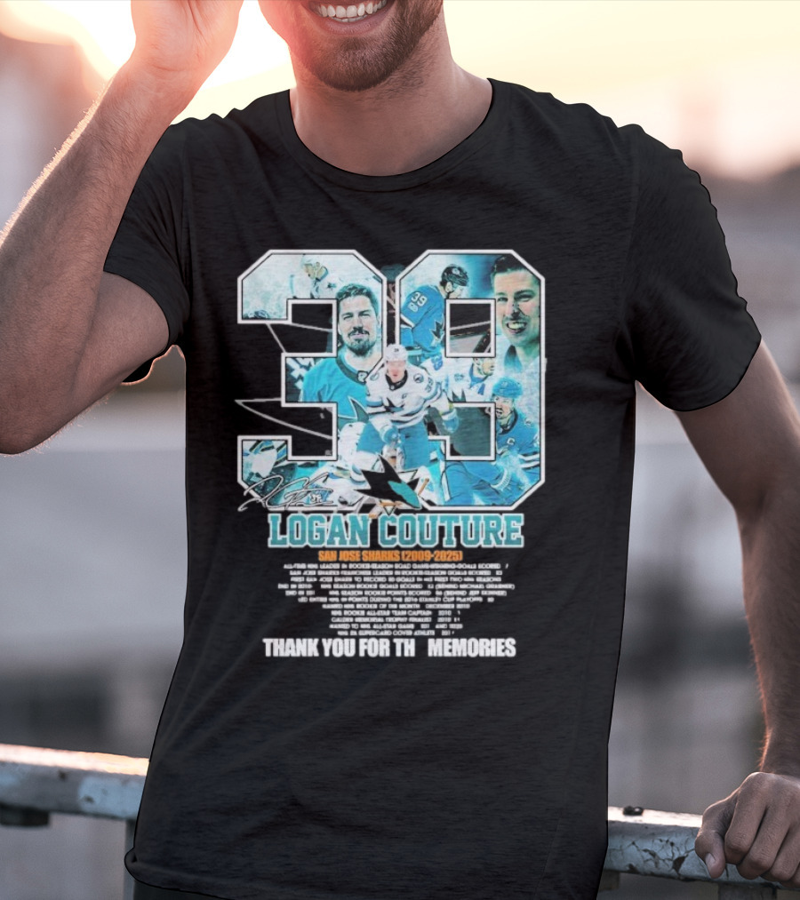 Logan Couture San Jose Sharks 2009 2025 Hockey Memories Thank You T-Shirt