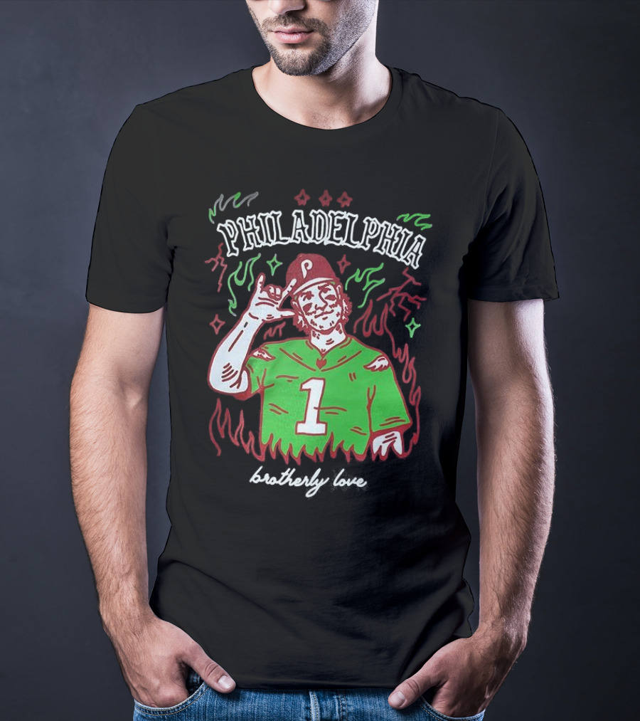 Philadelphia Phillies Bryce Harper Brotherly Love Baseball T-Shirt