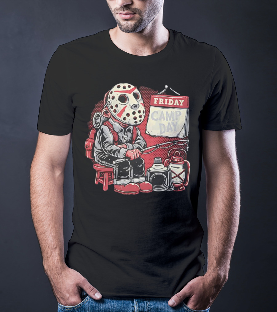 Friday Camp Day Jason Voorhees Camping Theme T-Shirt