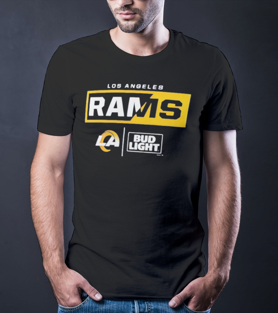 Los Angeles Rams Bud Light Collaboration NFL Sports Fans T-Shirt