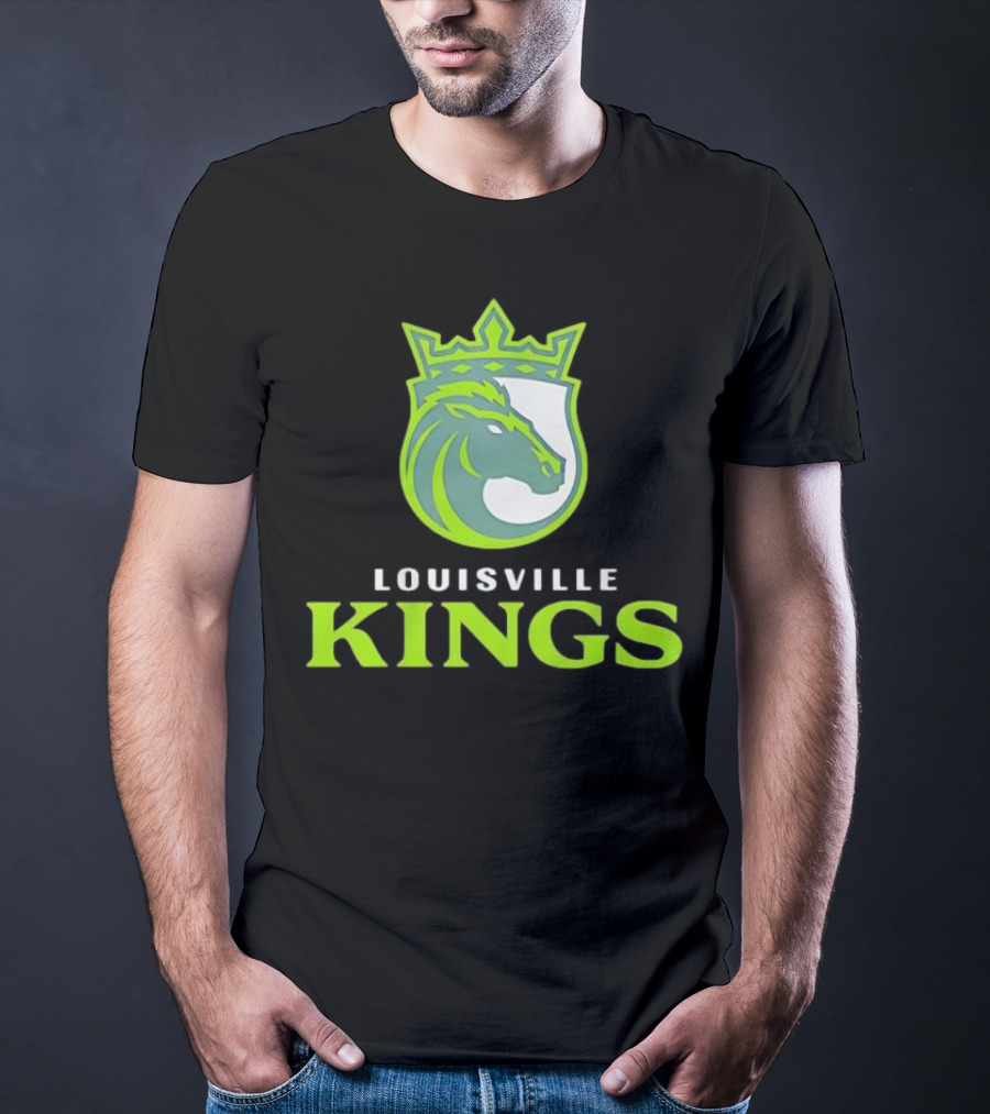 Louisville Kings Horse Emblem With Crown Branding T-Shirt