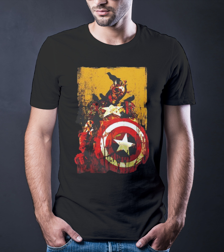 Marvel Zombies Captain America With Crows And Shield T-Shirt
