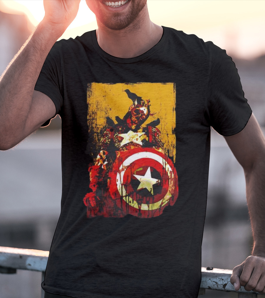 Marvel Zombies Captain America With Crows And Shield T-Shirt