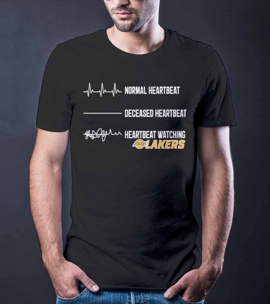 Normal Heartbeat Deceased Heartbeat Ing Lakers T-Shirt