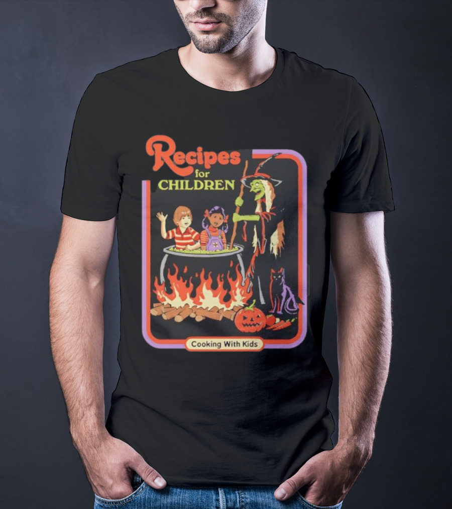 Recipes For Children Cooking With Kids Halloween Witch Cauldron Fire T-Shirt
