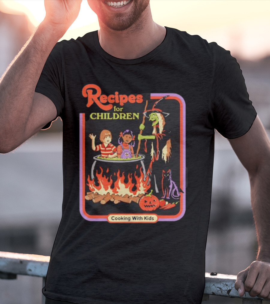 Recipes For Children Cooking With Kids Halloween Witch Cauldron Fire T-Shirt