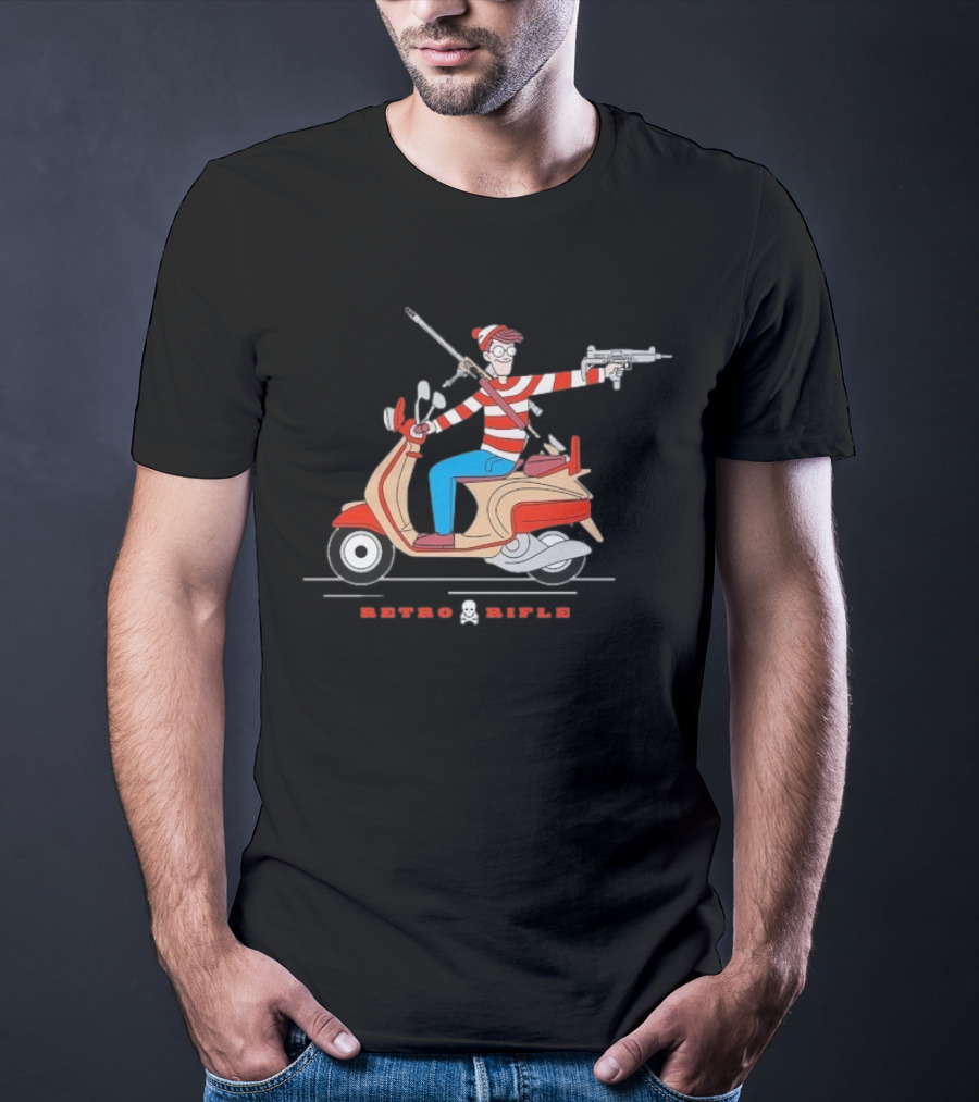 Retro Rifle Waldo Scooter Adventure T-Shirt