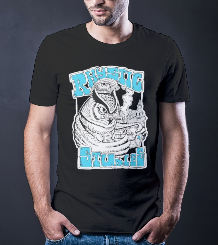 Rhystic Studies Owl Smoking Pipe Reading Book Goldsaber Collaboration T-Shirt