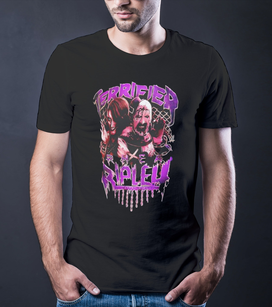 Terrifier Rhea Ripley WWE Crossover Superstar Art Clown Graphic T-Shirt