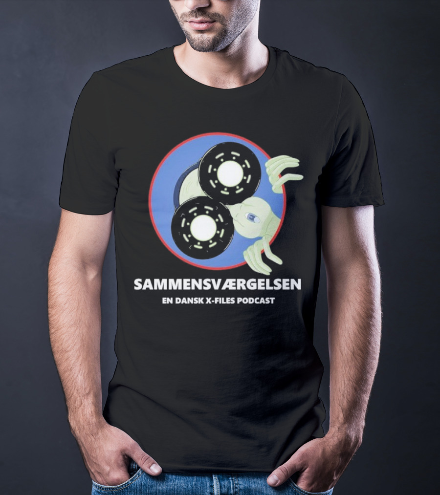 Sammensværgelsen En Dansk X Files Podcast Alien Wheel Design T-Shirt