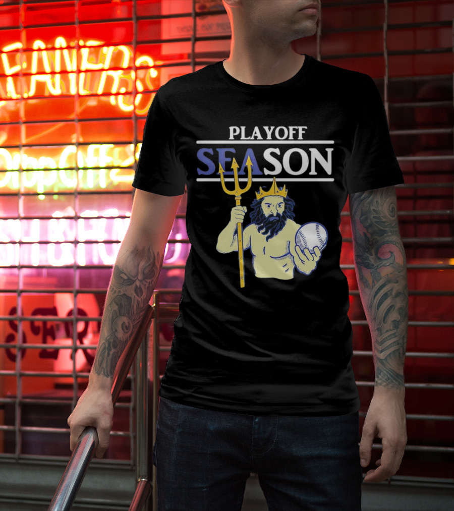 Seattle Mariners Playoff Season Poseidon Baseball Trident T-Shirt