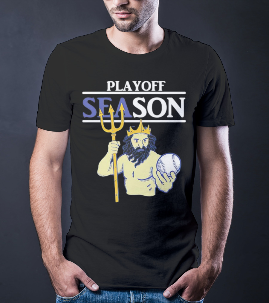 Seattle Mariners Playoff Season Poseidon Baseball Trident T-Shirt