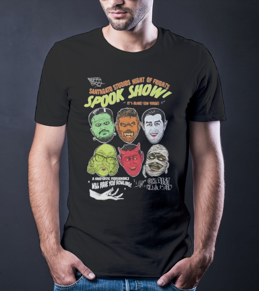 Santagato Studios Night Of Frights Spook Show Monster Mash Live On Stage T-Shirt