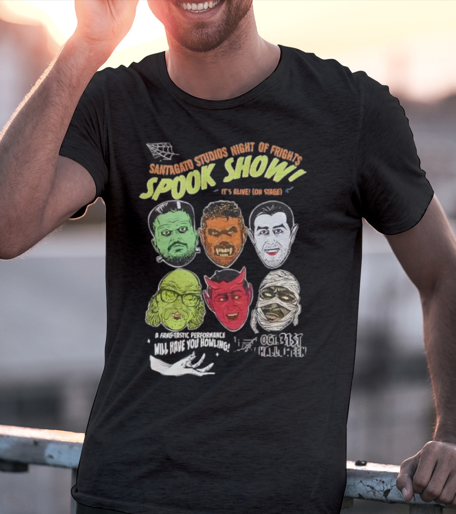 Santagato Studios Night Of Frights Spook Show Monster Mash Live On Stage T-Shirt