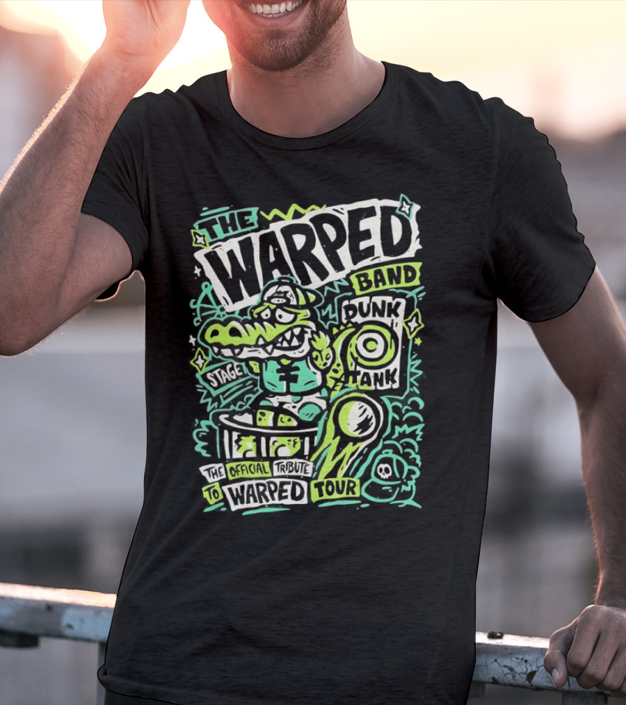 The Warped Band Dunk Tank Warped Tour Crocodile Cartoon T-Shirt