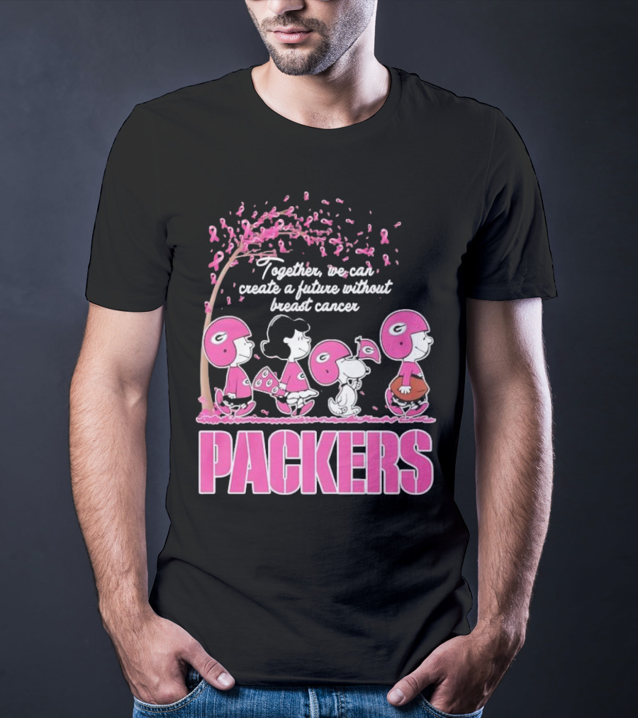 Together We Can Create A Future Without Breast Cancer Packers And Peanuts Collaboration T-Shirt