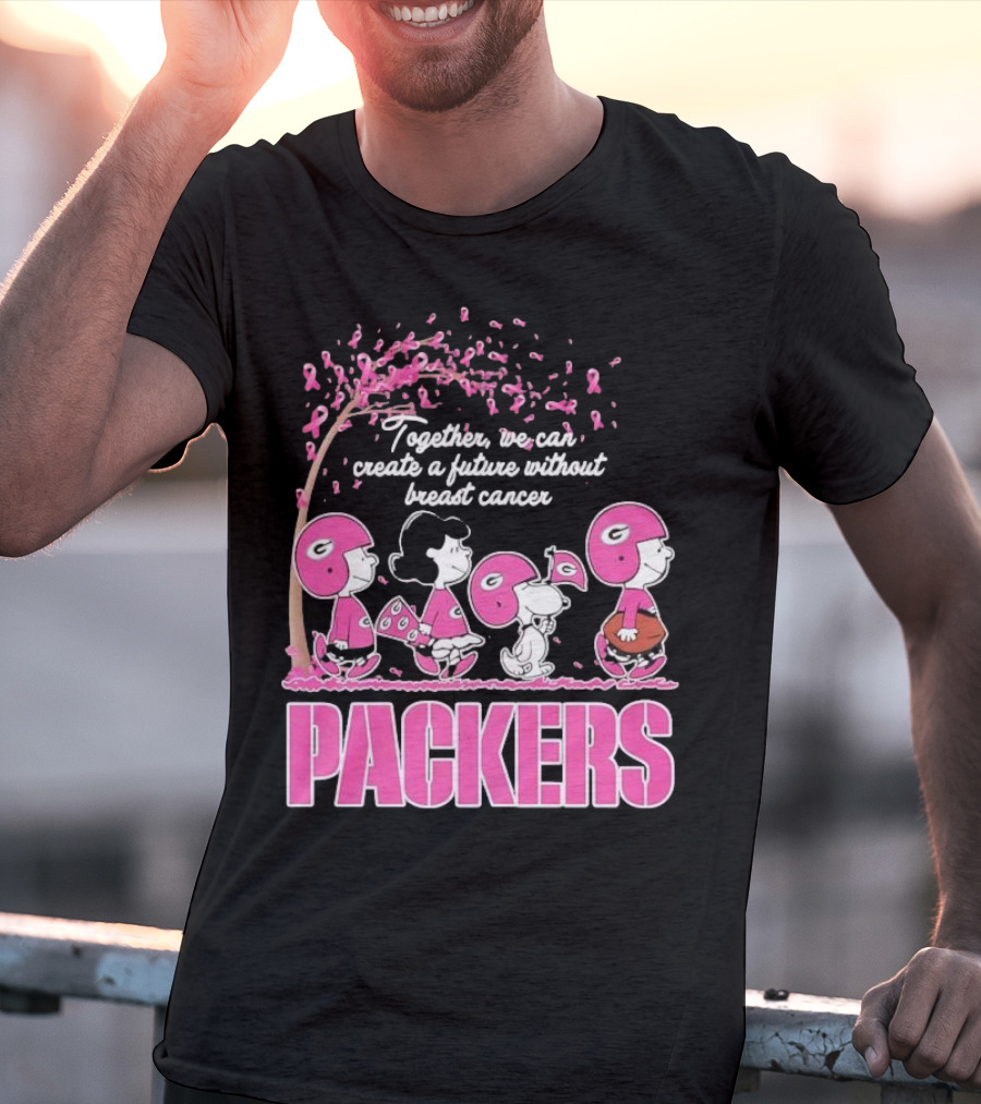 Together We Can Create A Future Without Breast Cancer Packers And Peanuts Collaboration T-Shirt
