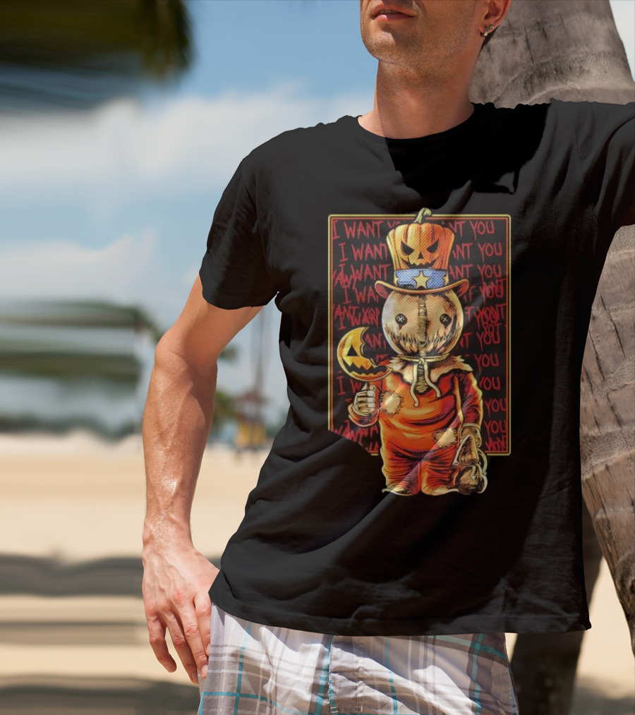 Uncle Sammy Trick 'r Treat Halloween Pumpkin Head I Want You T-Shirt