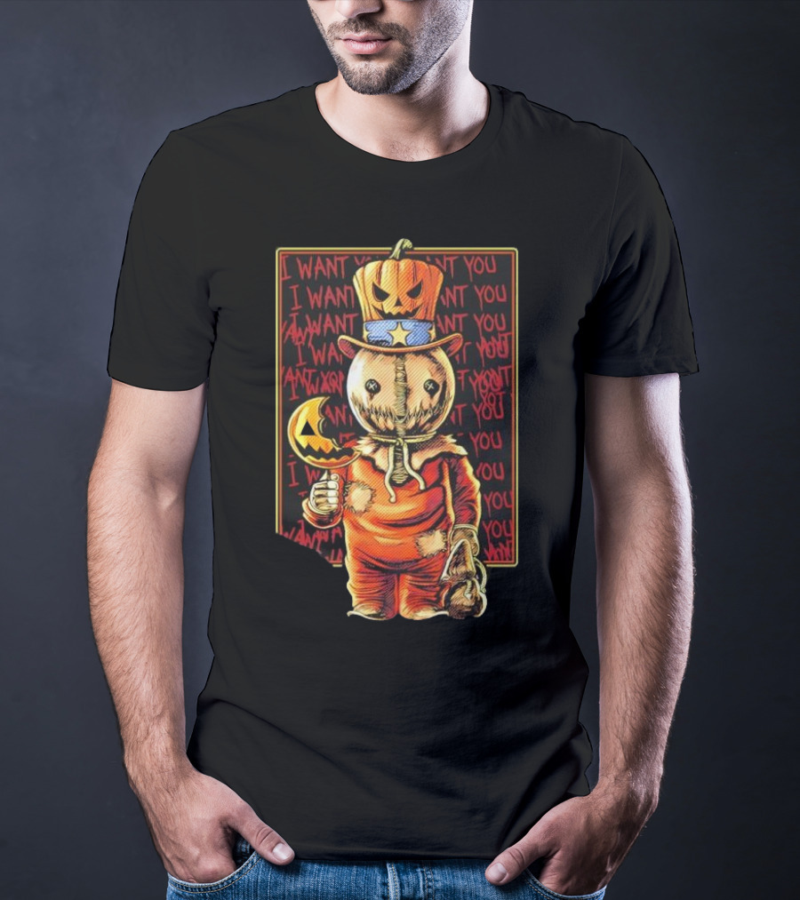 Uncle Sammy Trick 'r Treat Halloween Pumpkin Head I Want You T-Shirt