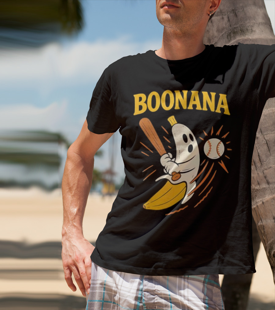Boonana Baseball Funny Halloween Ghost Banana Costume T-Shirt